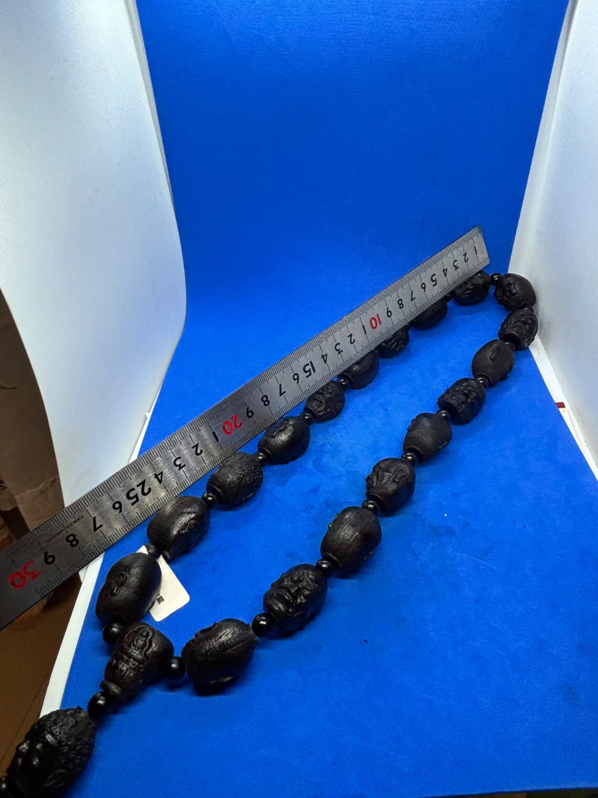 極美希少 ダラカン黒油沈香 十八羅漢手持ち念珠20mm長56cm152g6543 