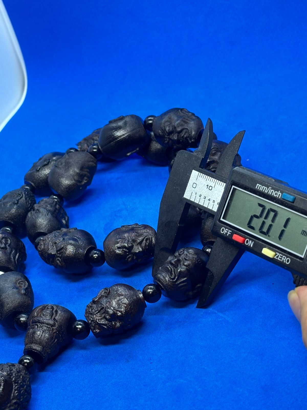 極美希少 ダラカン黒油沈香 十八羅漢手持ち念珠20mm長56cm152g6543 