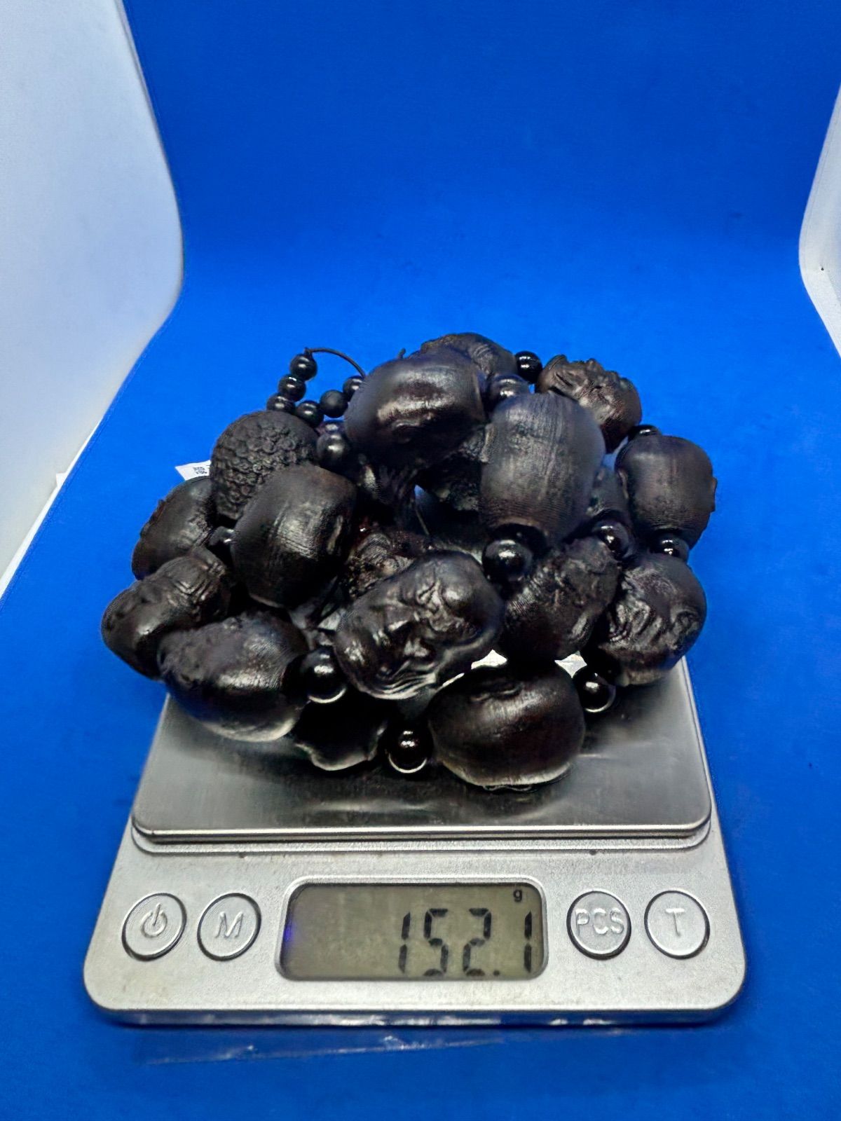 極美希少 ダラカン黒油沈香 十八羅漢手持ち念珠20mm長56cm152g6543 
