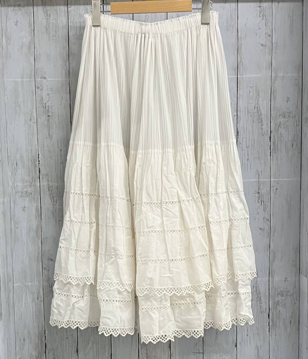 PLEATS PLEASE ISSEYMIYAKE イッセイミヤケ PP31-JG887 size4 レディース ロングスカート プリーツスカート オフホワイト
