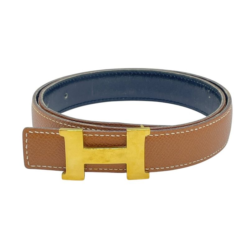 エルメス HERMES コンスタンスミニ ベルト65㎝ □C刻 ブラック/GD金具 ボックスカーフ/クシュベル レディース ベルト