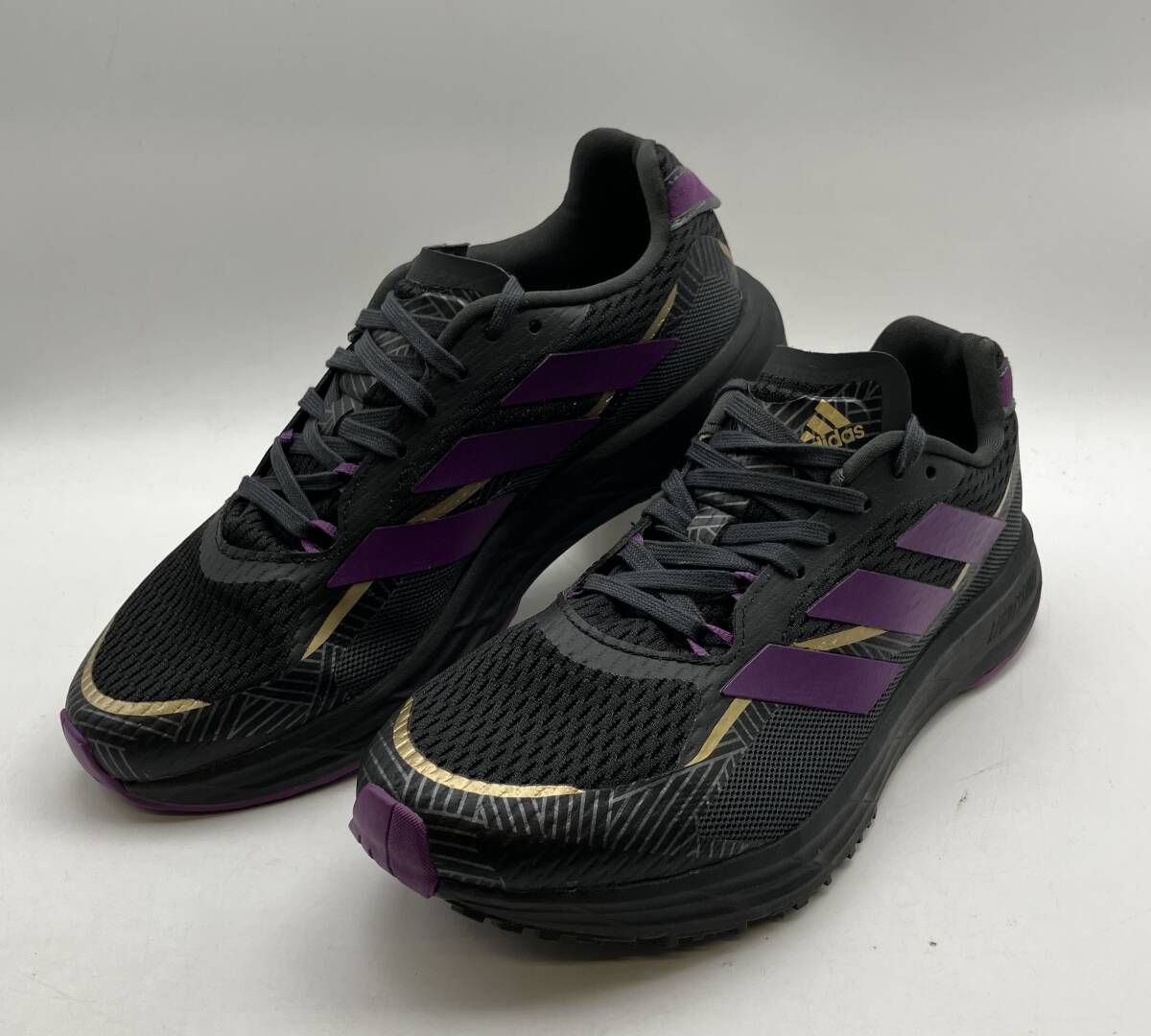 adidas アディダス スニーカー 25.5cm ブラック ADIZEO SL20.3 606001ランニングシューズ