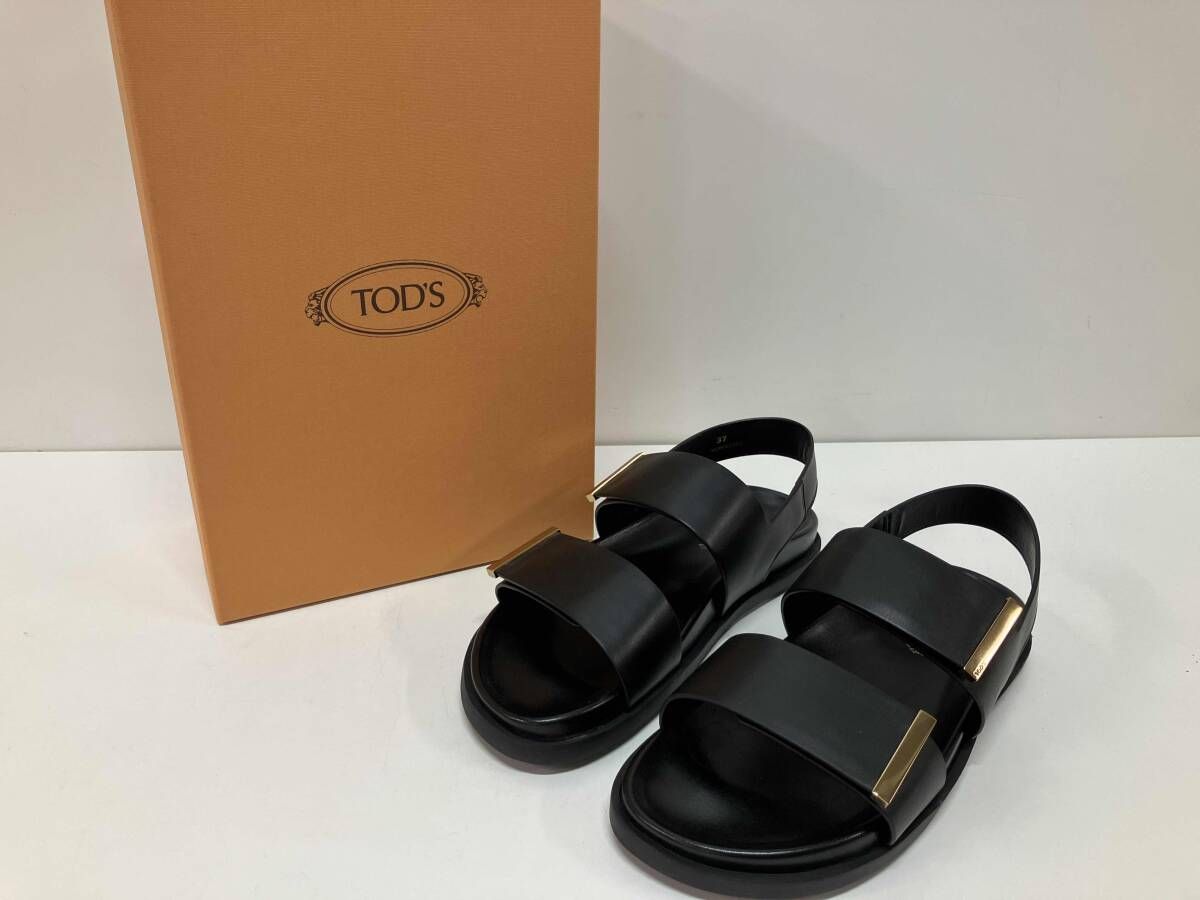 TOD’S トッズ XXW68K0JE60N6MB999 ストラップサンダル ブラック サイズEU37 箱付き 美品