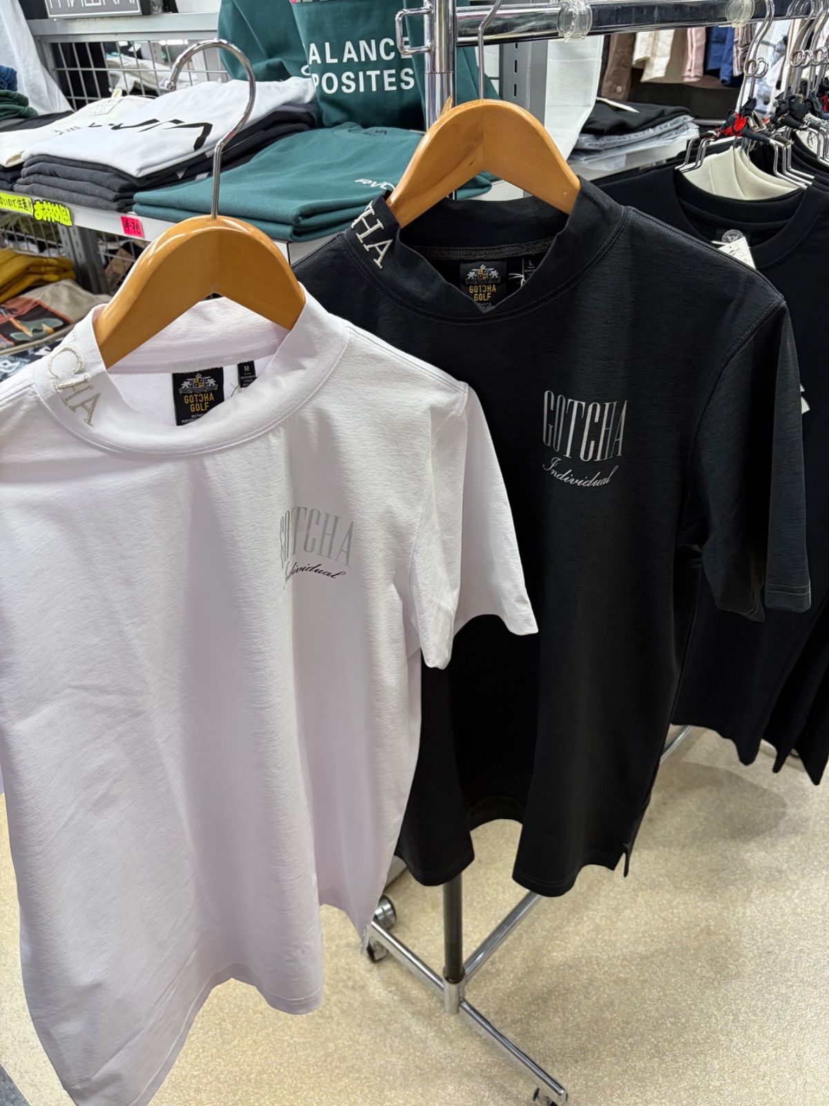 XLあり‼️gotcha golf ガッチャ　ゴルフ⚫︎半袖　Tシャツ　マルチ機能　吸水速乾　UVカット　接触冷感　遮熱　ブラック　ホワイト