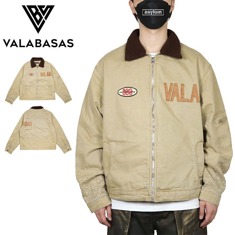 バラバサス ジャケット VALABASAS ワークジャケット ホッパージャケット ラインストーン アウター メンズ レディース ブランド 大きいサイズ おしゃれ おすすめ 人気 ストリート valabasas009 M L