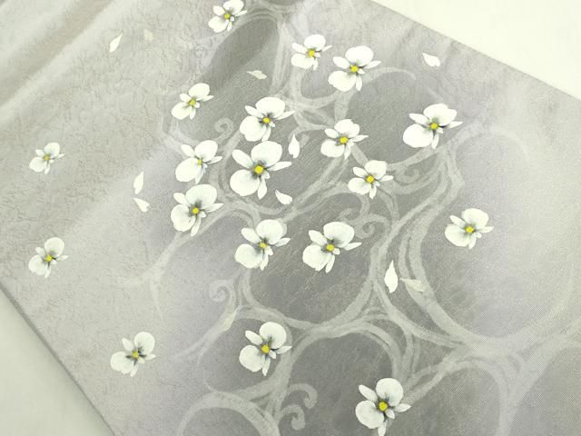 平和屋着物●極上　両面　太鼓柄袋帯　胡蝶蘭　花鳥間道　やまと誂製　逸品　DZAB6864kh6