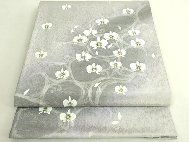 平和屋着物●極上　両面　太鼓柄袋帯　胡蝶蘭　花鳥間道　やまと誂製　逸品　DZAB6864kh6