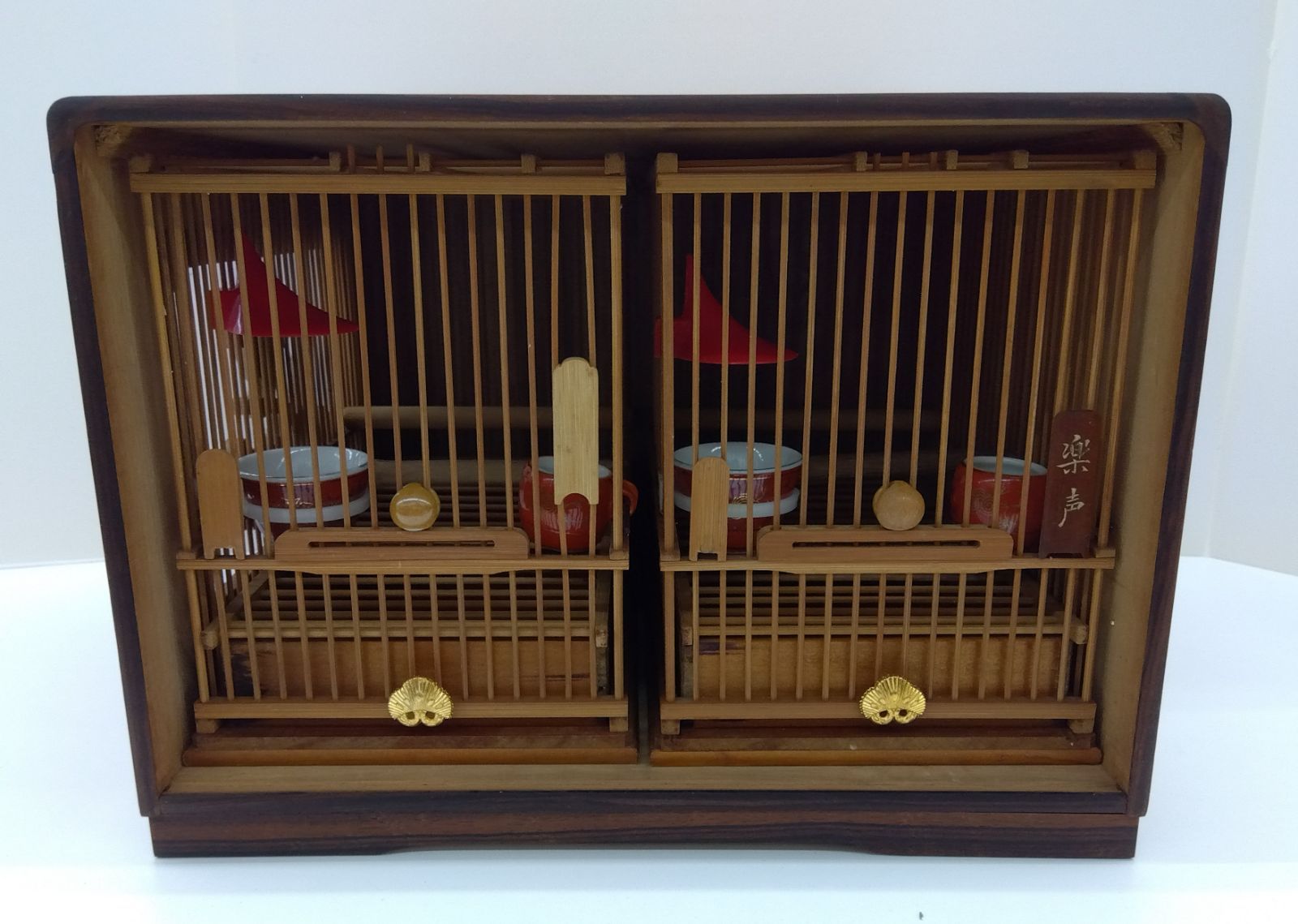 【中古品・現状品】竹製　めじろ籠・寝箱　3点　L-224