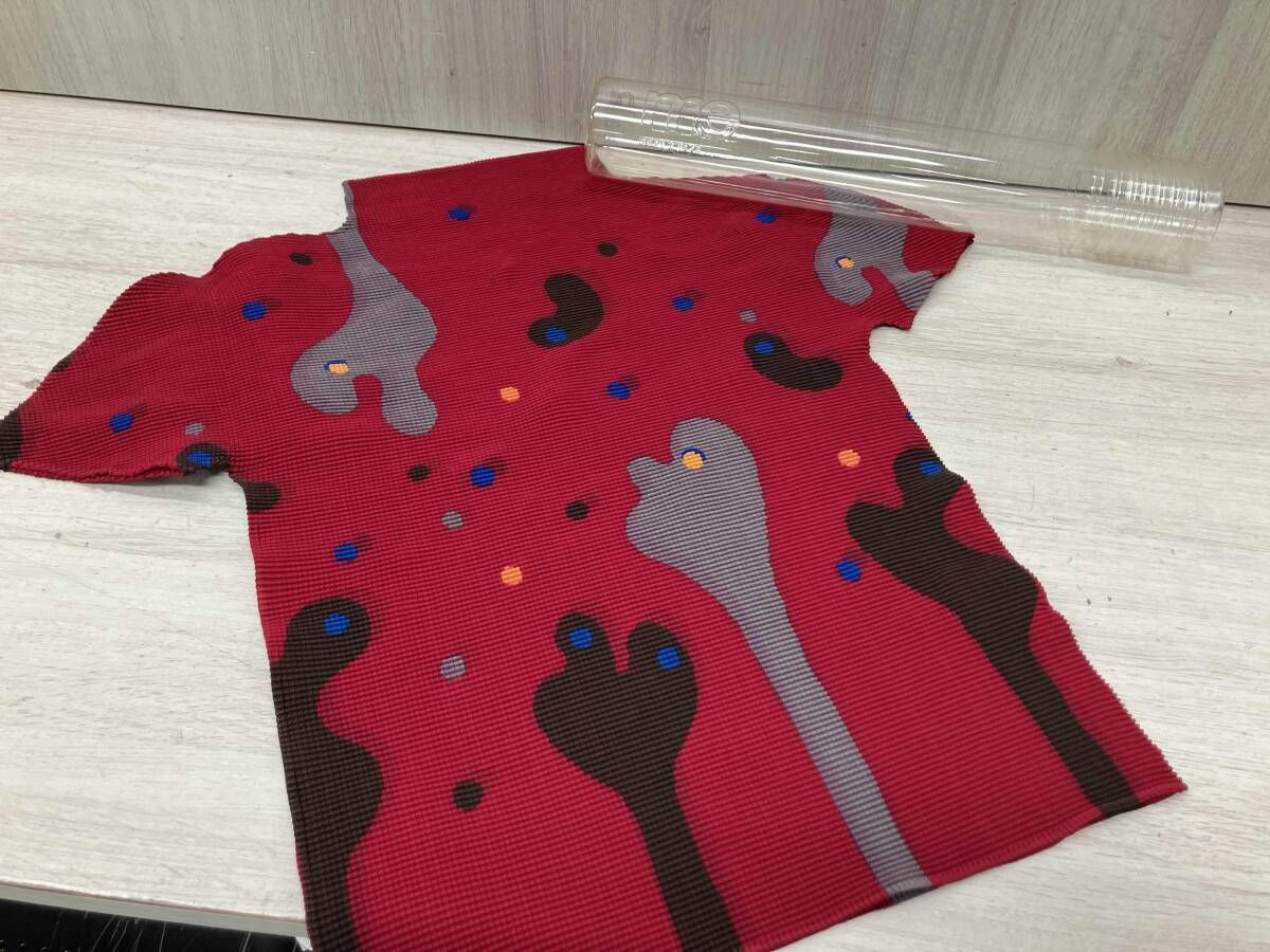 ISSEY MIYAKE 半袖Tシャツ・カットソー ドロップドット M133FK435 レッド 表記サイズなし プラスチックケース付き