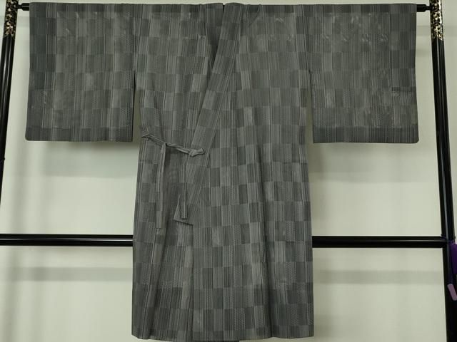 平和屋着物∞極上　道中着　スリーシーズン　春夏秋　塵除け　ロング丈　市松紋紗　猫　逸品　DZAB7220kh6