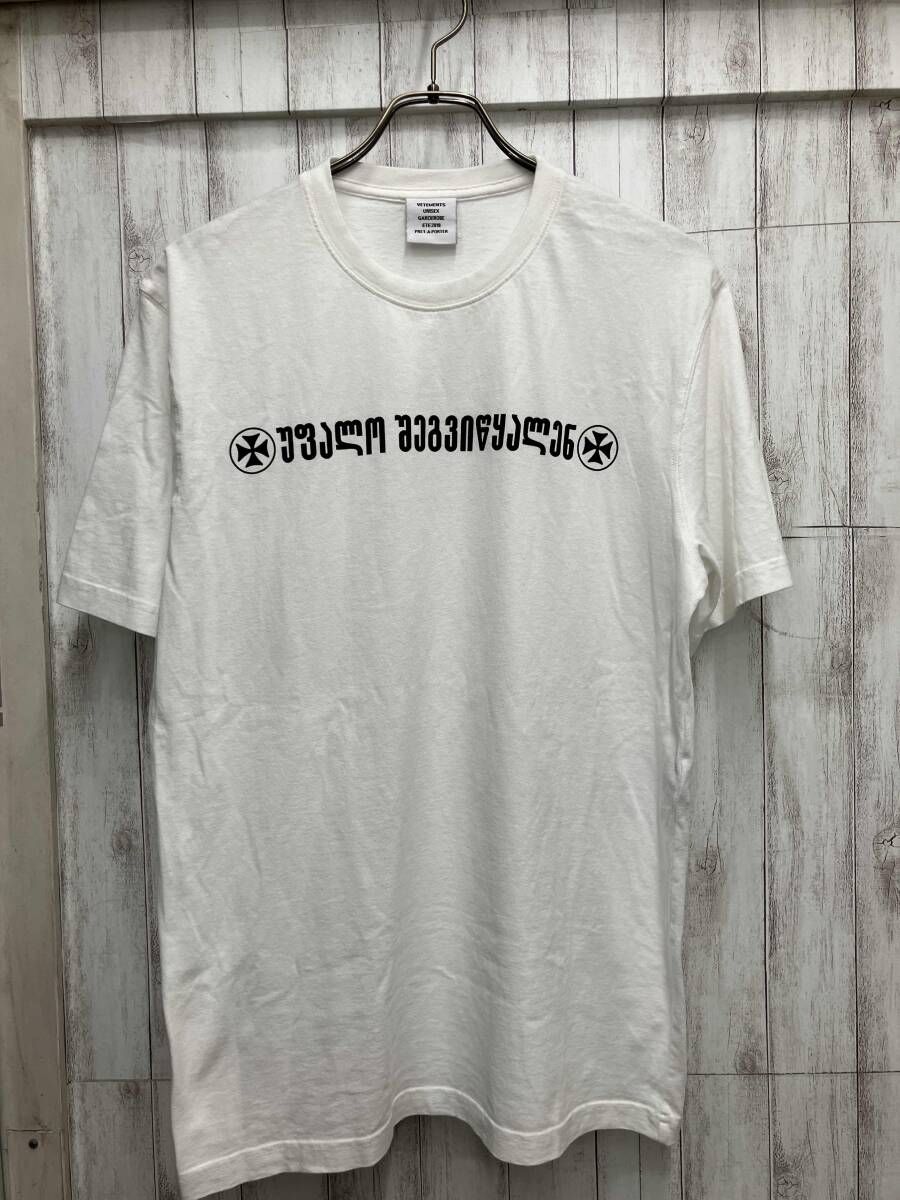 VETEMENTS/半袖Tシャツ/uss1970737ロントロゴ ホワイト/Sサイズ