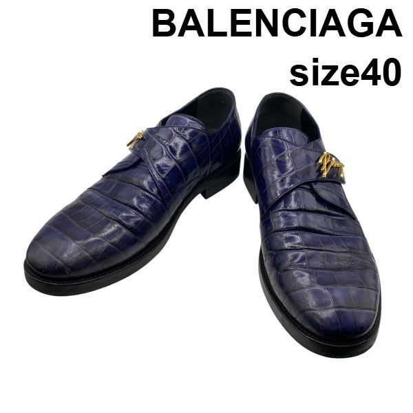 すずきバレンシアガ BALENCIAGA ローファー レザー 7 26cm バレンシアガ BALENCIAGA レザーシューズ ローファー モンクストラップ