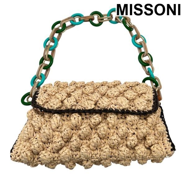 ミッソーニ MISSONI ハンド バッグ 鞄 かごバッグ 鎖 アクリルチェーン