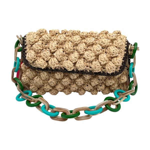 ミッソーニ MISSONI ハンド バッグ 鞄 かごバッグ 鎖 アクリルチェーン