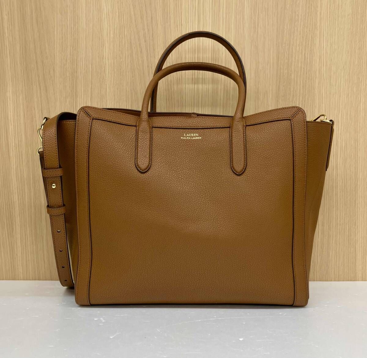 RALPH LAUREN ラルフローレン トートバッグ ショルダーバッグ 2way キャメル 通年