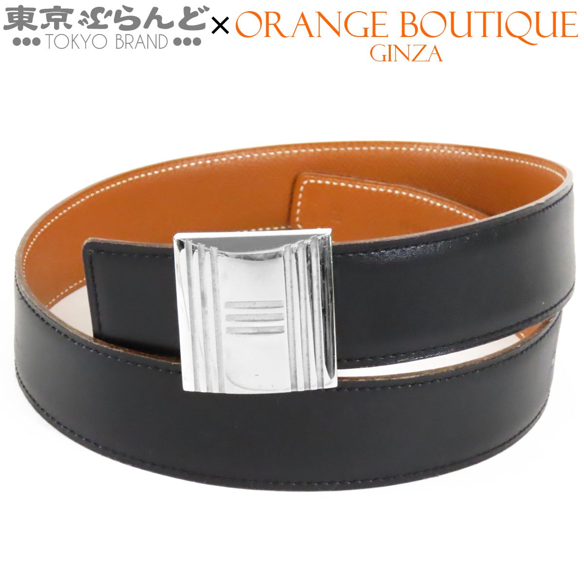 エルメス HERMES カデナ ベルト □B刻印 ゴールドxブラック シルバー