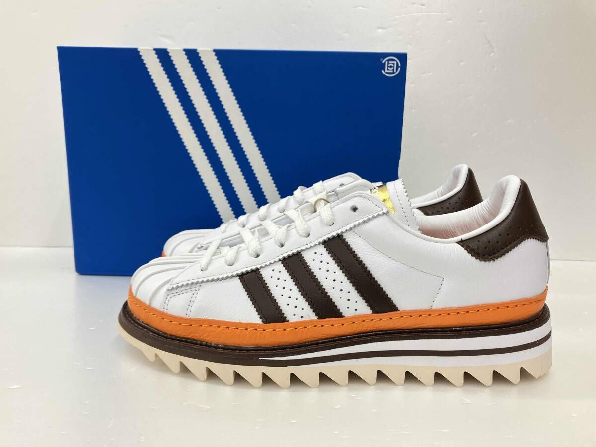 美品 adidas X CLOT アディダス×クロット SUPERSTAR DRESS スーパースタードレス KK1388 スニーカー 26.5 ホワイト ブラウン 通年
