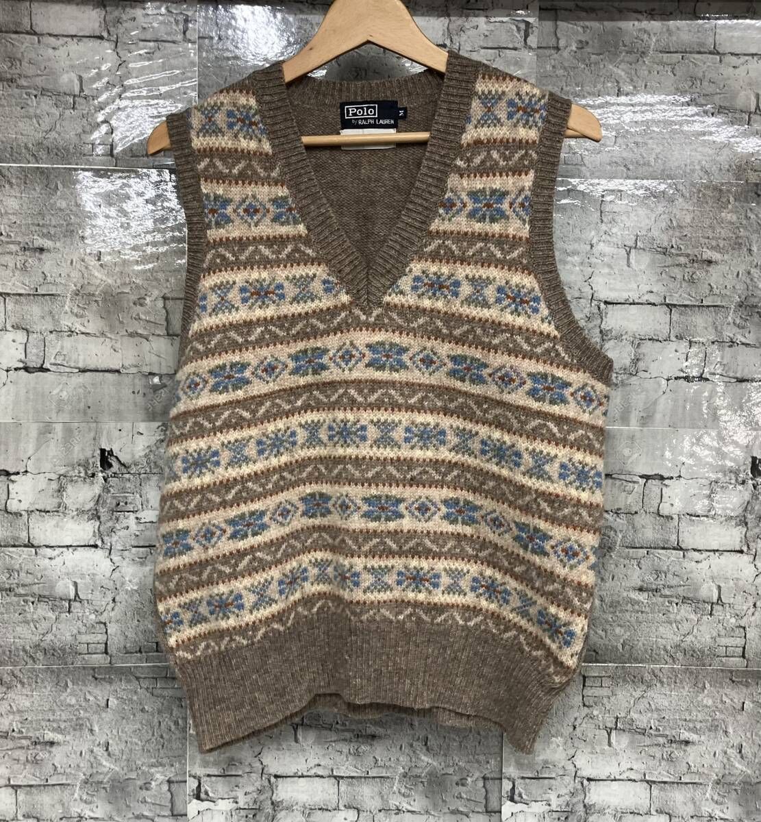POLO RALPH LAUREN Virgin wool フェアアイル柄 ベストサイズM