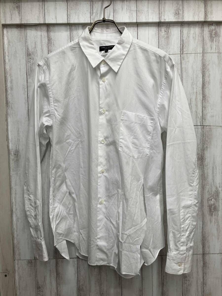 COMME des GARCONS HOMME PLUS/長袖シャツ／カットオフデザインシャツ/ホワイト/Sサイズ