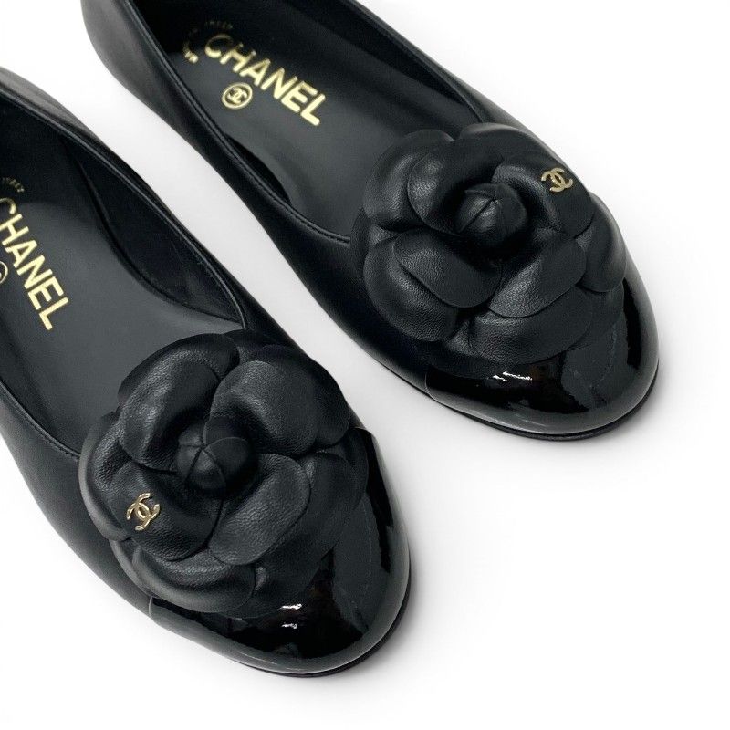 シャネル CHANEL フラットシューズ 靴 シューズ レザー パテント