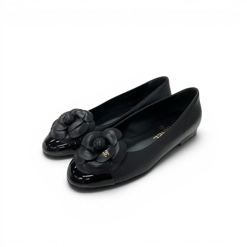 シャネル CHANEL フラットシューズ 靴 シューズ レザー パテント