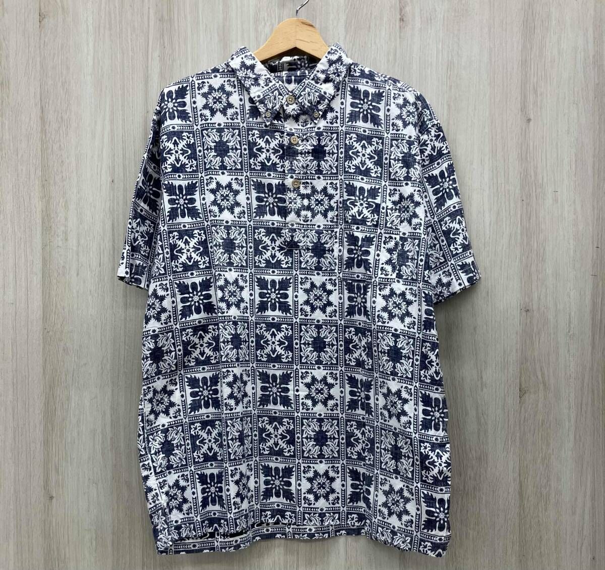 BAYLEAF ベイリーフ Hawaiian Taste Aloha Polo Shirt アロハ ポロ シャツ Cotton コットン NAVY WHITE ネイビー ホワイト 藤沢大庭店