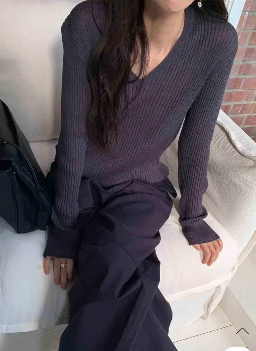 ベリーユ 르누아 リネン ニット #チャコール