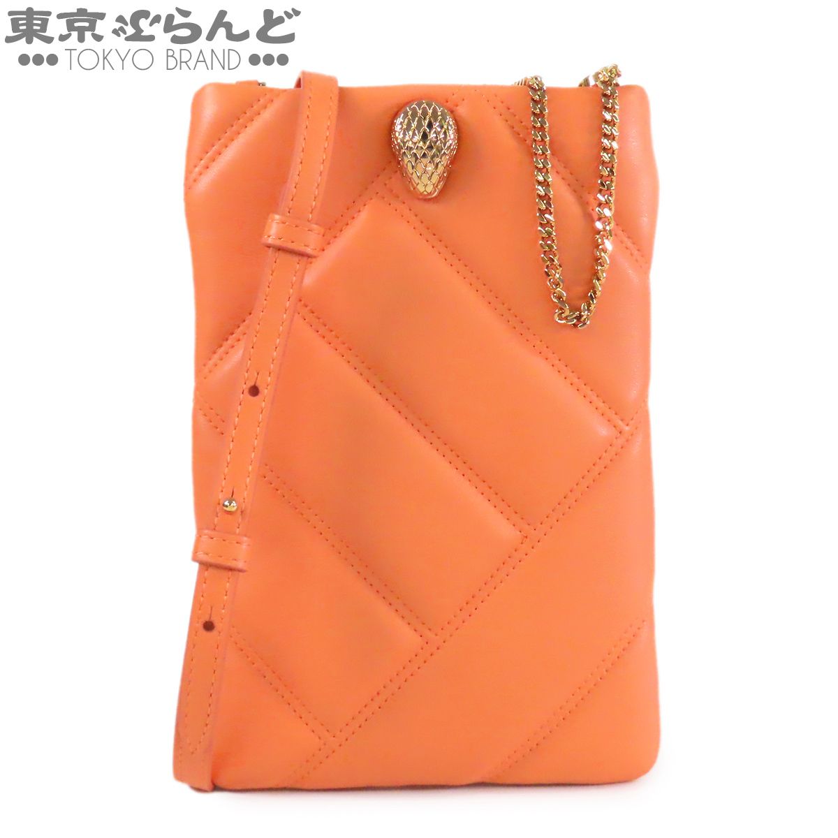 ブルガリ BVLGARI スマホバッグ オレンジ レザー セルペンティ