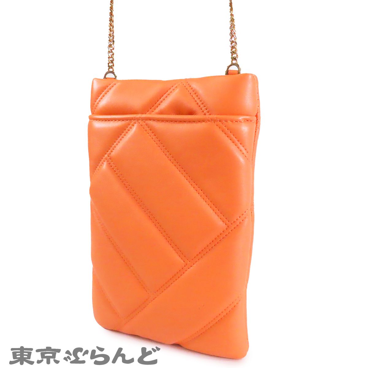 ブルガリ BVLGARI スマホバッグ オレンジ レザー セルペンティ