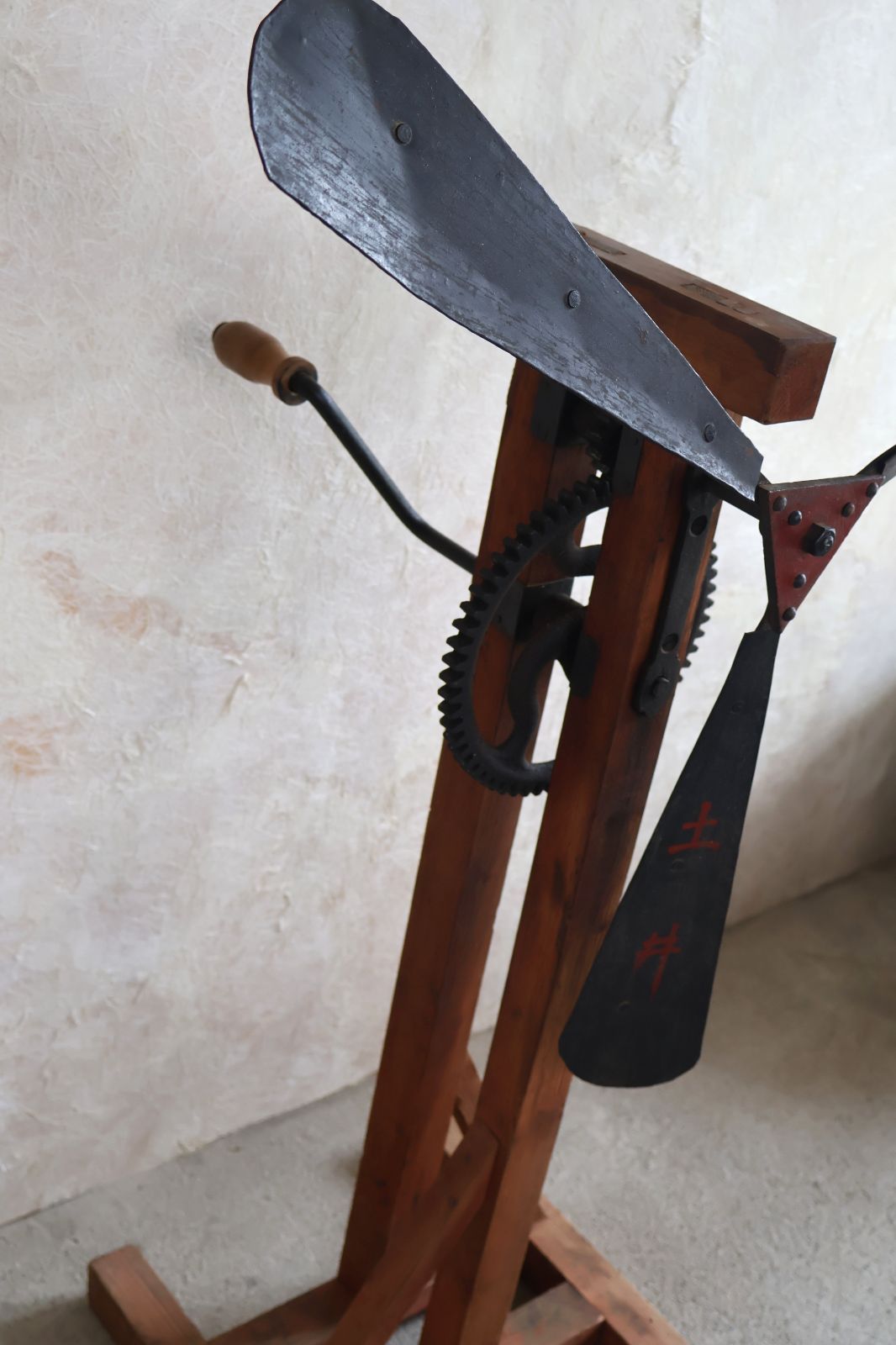 土井 農業用扇風機 手回しクランク 鉄歯車 昭和レトロ 稲作農具 古道具 Vintage Japanese Hand Crank Agricultural Fan Antique 一点物