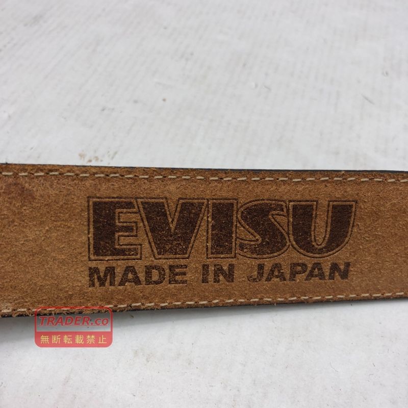 01w-6698 エヴィス EVISU レザーベルト MADE IN JAPAN ブラウン ベルト