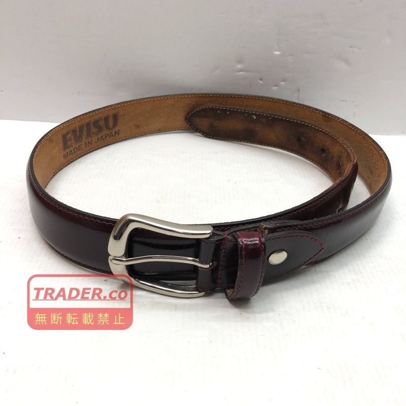 01w-6698 エヴィス EVISU レザーベルト MADE IN JAPAN ブラウン ベルト