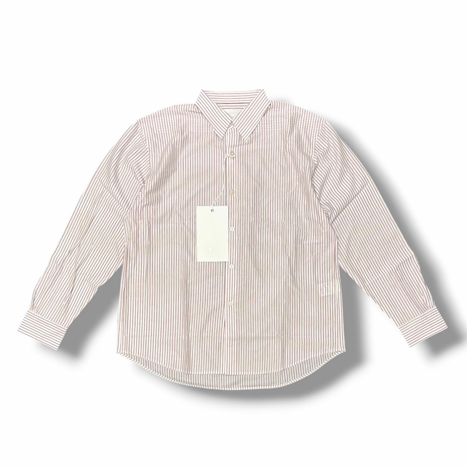 参考上代27500円 未使用 KANEMASA PHIL. 46G MODEST STRIPE SHIRT モディストストライプシャツ カネマサフィル KM25A-025 ホワイト S （17590M）