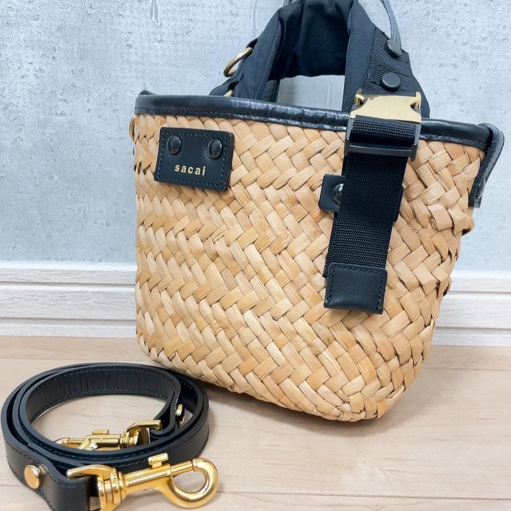 sacai サカイ ハイブリッド マルシェ かごバッグ 2WAY ハンドバッグ