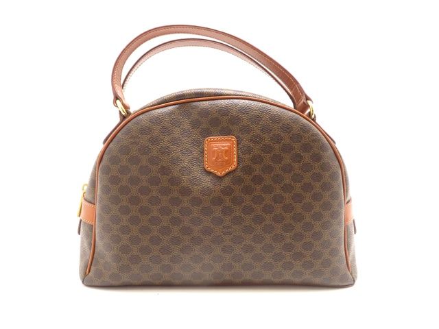 CELINE セリーヌ バッグ マカダム ハンドバッグ ブラウン PVC/レザー ﾊﾞｯｸﾞ ハンドバッグ コーティングキャンバス/レザー ブラウン レディース【中古】431