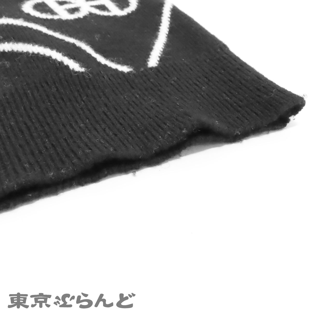 エルメス HERMES Hロンド クルーネック セーター ブラックxホワイト 