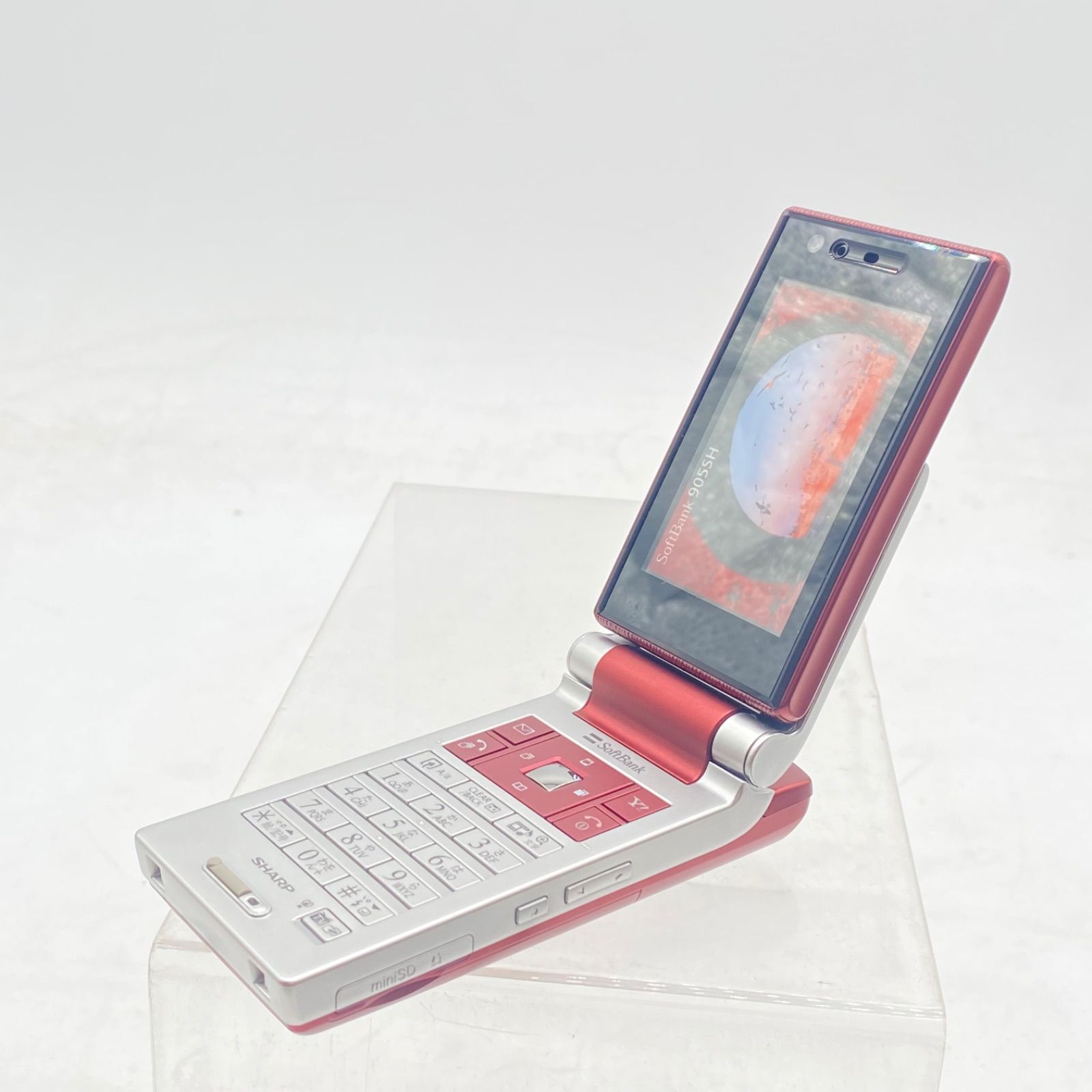 Softbank SHARP 905SH red mobile phone mockup model