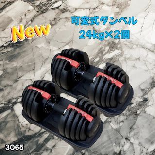 #3065 可変式ダンベル 24kg 2個セット レッド｜15段階調節 片手1秒重量変更 アジャスタブルダンベル TOP FILM 筋トレ 自宅用 ※一部地域離島別途配送料有