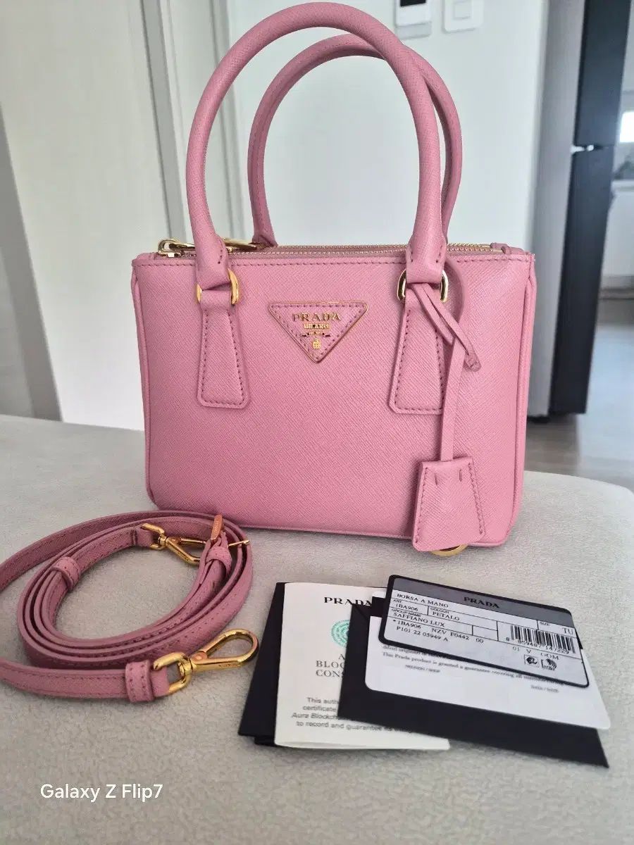PRADA サフィアーノ ギャレリア ピンク トゥー バッグ
