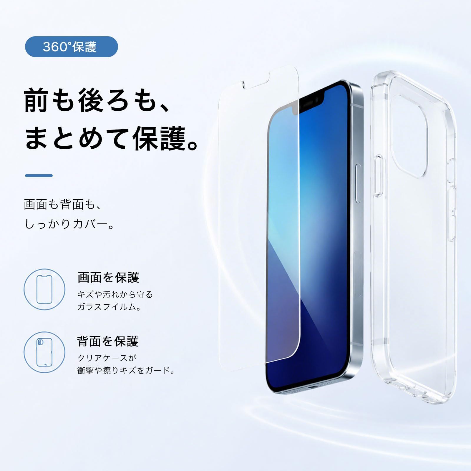 対応 Xiaomi Redmi 12 5G 用の ケース + ガラスフィルム 日本旭硝子製