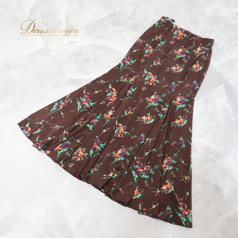 【美品 日本製 フラメンコ衣装】ブラウン CHACOTT ファルダ スカート フラメンコ 衣装 Chacott チャコット ファルダ スカート ブラウン系 花
