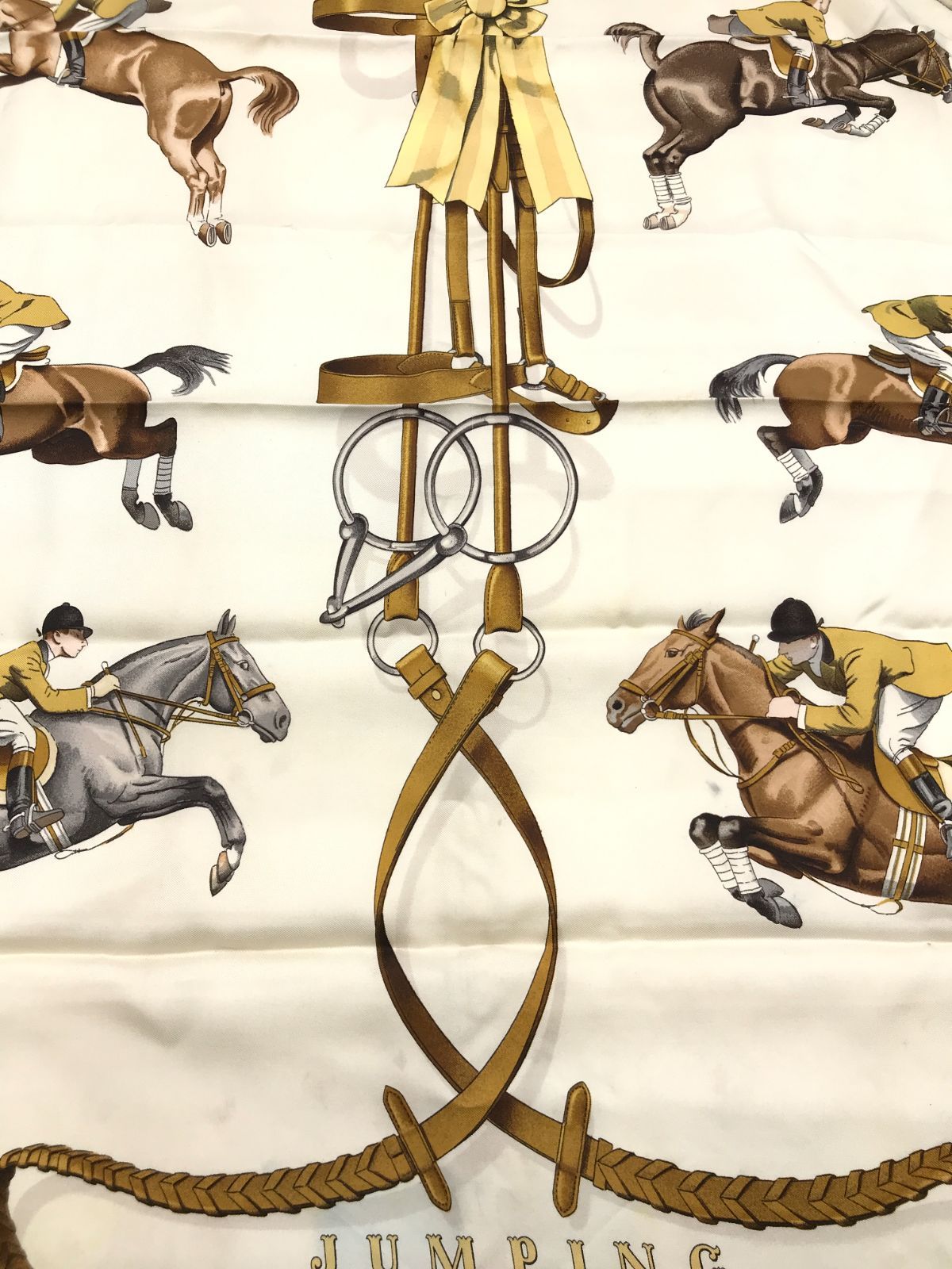 HERMES エルメス カレ90 大判スカーフ JUMPING ブルー系 2333 - メルカリ