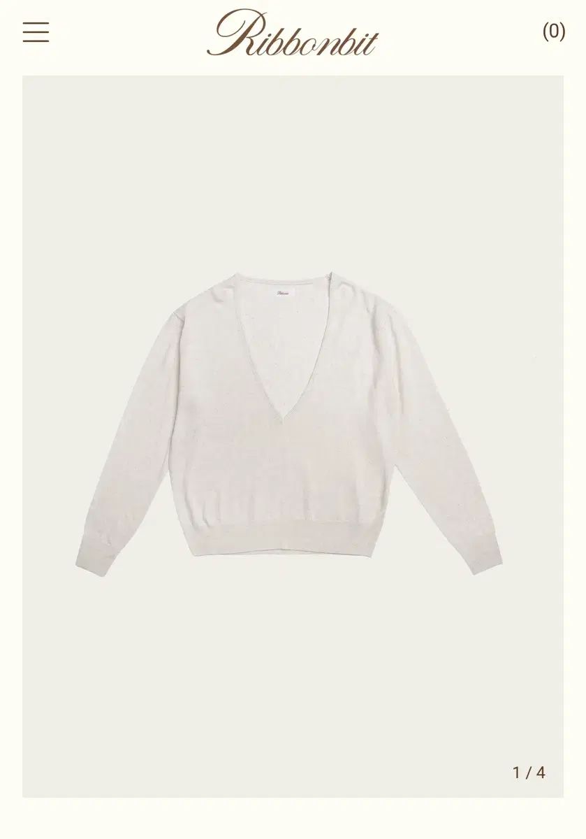 リーボン빛 kind paper v-neck knit アイボリー