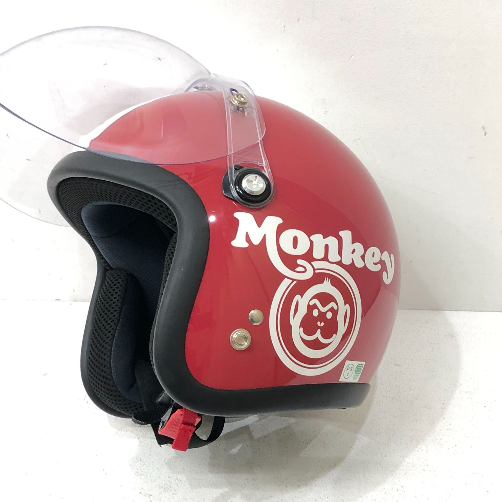 小牧店】Honda Monkey ジェットヘルメット レッド M 57-58cm 【Y446