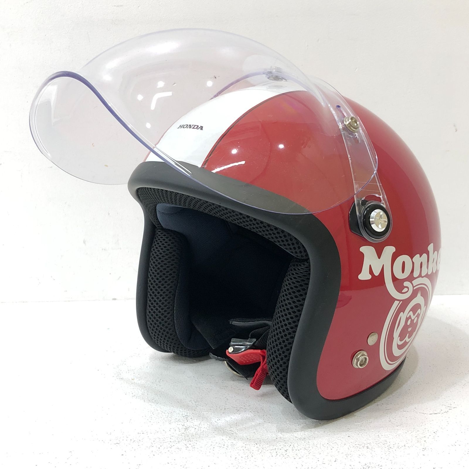 小牧店】Honda Monkey ジェットヘルメット レッド M 57-58cm 【Y446 