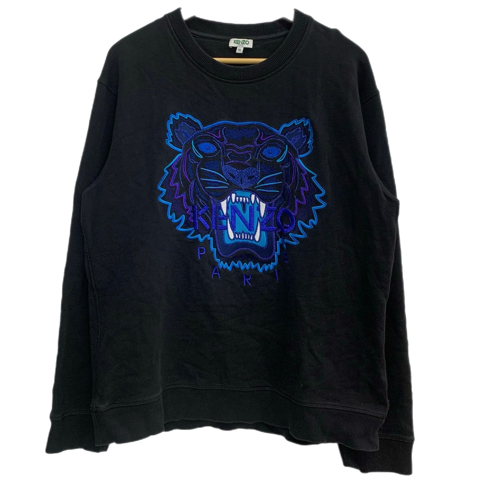 ケンゾー KENZO 18AW タイガー刺繍 Tiger Sweat Shirt F865SW0014XV スウェット ブラック XLサイズ 201MT-6175