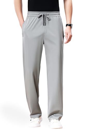[MYMRIN] ズボン メンズ 夏 シルク テンセル 接触冷感 ズボン メンズ M-6XL 大きいサイズ ゆったり ストレッチ ジョガーパンツ 薄手 涼しい イージーパンツ/ a7d83373