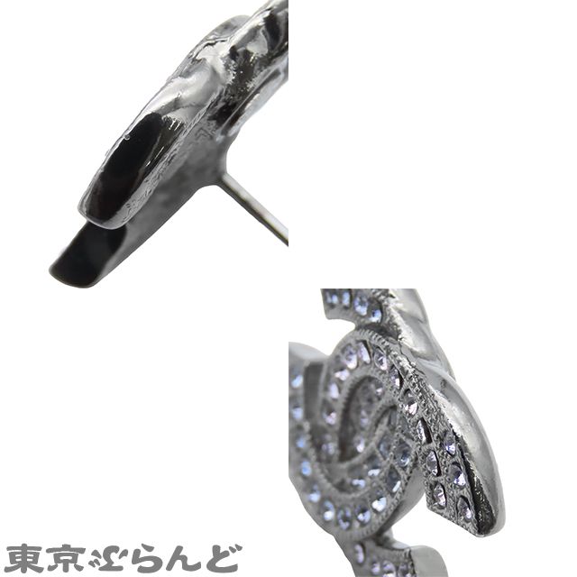 シャネル CHANEL ピアス シルバー メタル ラインストーン ココマーク