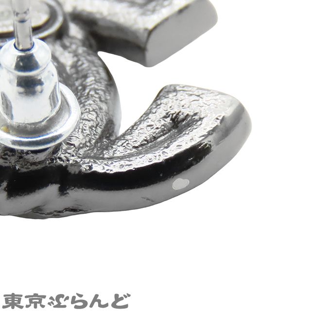 シャネル CHANEL ピアス シルバー メタル ラインストーン ココマーク