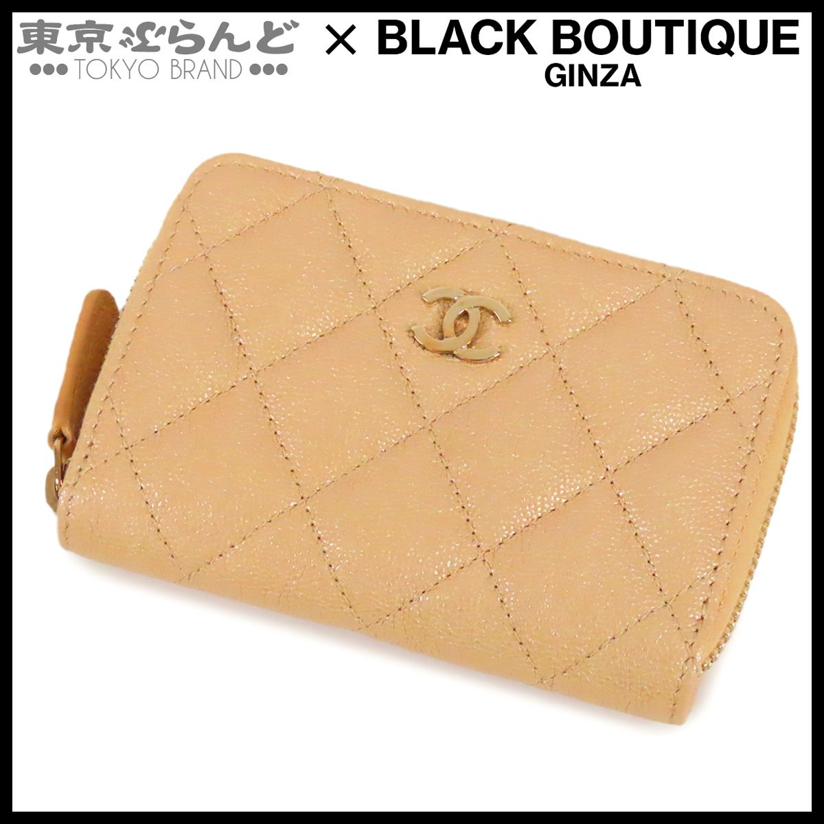 シャネル CHANEL ココマーク カードケース パールベージュ ゴールド